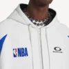 Hoodie com fecho oversized da Balenciaga para homem | Colaboração com a NBA em branco/multicolorido