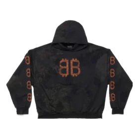Hoodie Crypto, corte médio «Black Faded» 742603TOVN71055