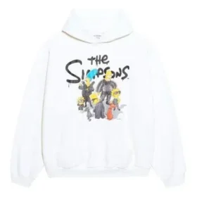 Hoodie de algodão Balenciaga x THE SIMPSONS, corte largo “Branco” 675003TLVG89016 Hoodie de algodão Balenciaga x THE SIMPSONS, corte largo “Branco” 675003TLVG89016
