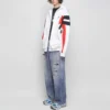 Hoodie desportivo com fecho em zíper «Branco, Preto, Vermelho» 675330TLVA39028