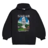 Hoodie largo com estampado clássico Preto 641529TJVH91000