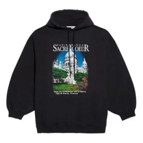 Hoodie largo com estampado clássico Preto 641529TJVH91000