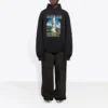 Hoodie largo «Landscape» da Balenciaga para homem, preto 641679TJVH91000