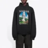 Hoodie largo «Landscape» da Balenciaga para homem, preto 641679TJVH91000
