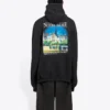 Hoodie largo «Landscape» da Balenciaga para homem, preto 641679TJVH91000