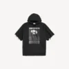 Hoodie masculino «The Song of the Highest Tower» com mangas cortadas, em preto