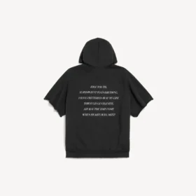 Hoodie masculino «The Song of the Highest Tower» com mangas cortadas, em preto