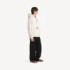 Hoodie oversized com capuz e fecho de correr para homem, com padrão de tatuagens, em creme