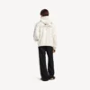 Hoodie oversized com capuz e fecho de correr para homem, com padrão de tatuagens, em creme