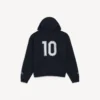 Hoodie oversized com capuz e fecho de correr para homem, em preto
