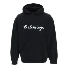 Hoodie Oversized com Capuz e Logótipo em Script «Black White» 674986TMVB51070