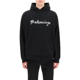 Hoodie Oversized com Capuz e Logótipo em Script «Black White» 674986TMVB51070