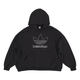 Hoodie oversized com logótipo Balenciaga x adidas «Preto Branco» 712396TNVA91070