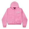 Hoodie Paris Strass com fecho completo, corte justo «Rosa Desbotado» 811611TRVL49568