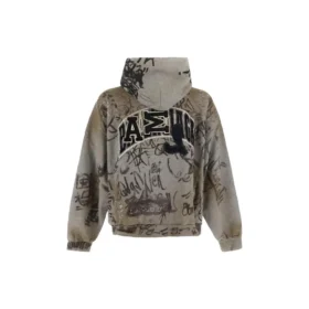 Hoodie Scribbled de corte médio «Cinza» 744457TOVA81300