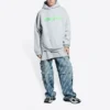 Hoodie Slime de corte largo «Cinza-verde» 674986TLVF21203