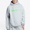Hoodie Slime de corte largo «Cinza-verde» 674986TLVF21203