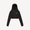 Hoodie «Techwear Cocoon» para mulher, em preto