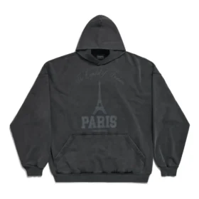 Hoodie «The Capital Of Fashion» – Corte Largo «Black Faded» 803265TRVN41048