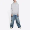 Hoodie with political campaign capuz, medium cut «Gray» 600583TKVI91379