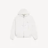 Hoodies com capuz e fecho de correr para homem, em branco