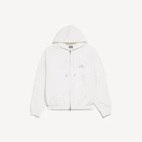 Hoodies com capuz e fecho de correr para homem, em branco