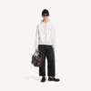Hoodies com capuz e fecho de correr para homem, em branco