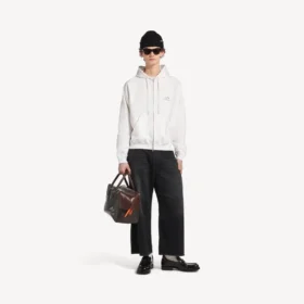 Hoodies com capuz e fecho de correr para homem, em branco