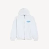 Hoodies com capuz e fecho de correr para mulher, em branco