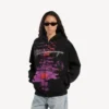 Hoodies com capuz e fecho «Dream» para mulher, em preto