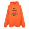 Hoodies com capuz «Hi My Name Is» «Laranja fluorescente/Preto» 651799TKVK57513