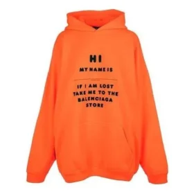 Hoodies com capuz «Hi My Name Is» «Laranja fluorescente/Preto» 651799TKVK57513