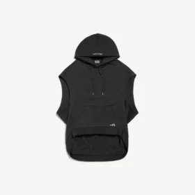 Hoodies sem mangas e corte regular para homem, na cor preta