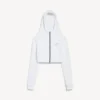Hoodies «Techwear» femininos em forma de casulo, na cor branca