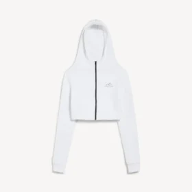 Hoodies «Techwear» femininos em forma de casulo, na cor branca
