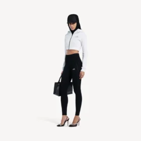 Hoodies «Techwear» femininos em forma de casulo, na cor branca