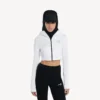 Hoodies «Techwear» femininos em forma de casulo, na cor branca