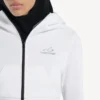 Hoodies «Techwear» femininos em forma de casulo, na cor branca