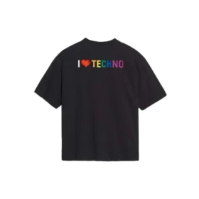 «I Love Techno» Bordado Preto 556089TDV201000