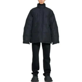 Jaqueta acolchoada de corte largo «Preto» 725325TNO091000