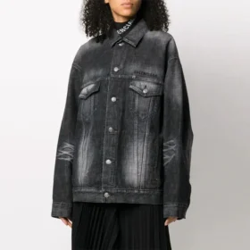Jaqueta casual de manga comprida com logótipo SS21, cor sólida, preto 620746TIW435720
