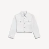 Jaqueta clássica de corte quadrado «Wings» para mulher, em branco