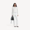 Jaqueta clássica de corte quadrado «Wings» para mulher, em branco