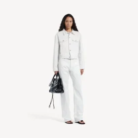Jaqueta clássica de corte quadrado «Wings» para mulher, em branco