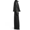 Jaqueta com fecho de correr desconstruído FW23 «Pele de búfalo macia preta» 768749TMS031000