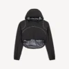 Jaqueta curta techwear para mulher em preto