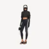 Jaqueta curta techwear para mulher em preto