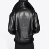 Jaqueta de aviador em pele Cocoon «Preto» 646456TKS311069