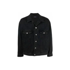 Jaqueta de Denim BB com efeito spray, corte largo «Dark Grey White» 678354TIWA21440