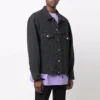 Jaqueta de Denim BB com efeito spray, corte largo «Dark Grey White» 678354TIWA21440